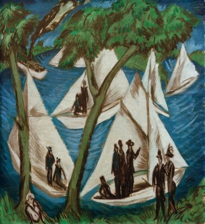 Sailboats at Grünau by Ernst Ludwig Kirchner